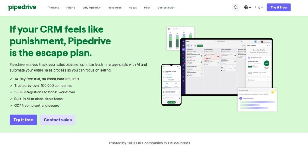 Pipedrive: Best for Sales Pipeline Management