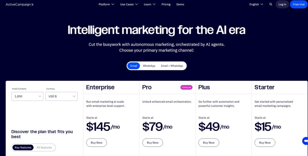 ActiveCampaign Pricing Plans