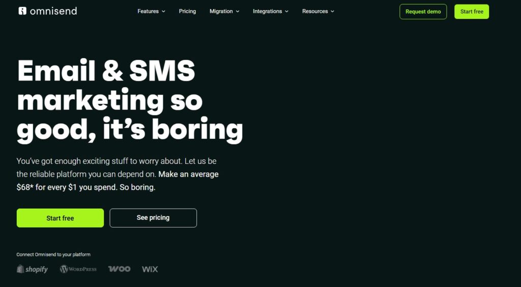 5. Omnisend: Best for eCommerce Businesses